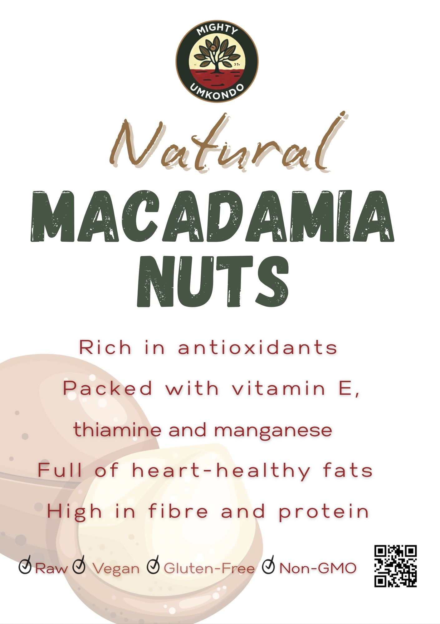 Natural Macadamia Nuts 500g, 1kg Big Bags
